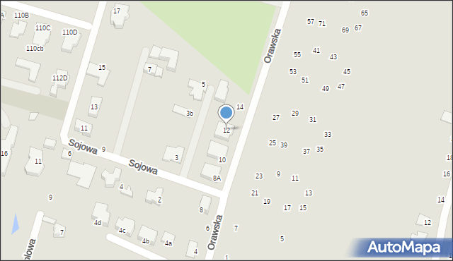 Wrocław, Orawska, 12, mapa Wrocławia