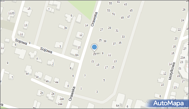 Wrocław, Orawska, 23, mapa Wrocławia