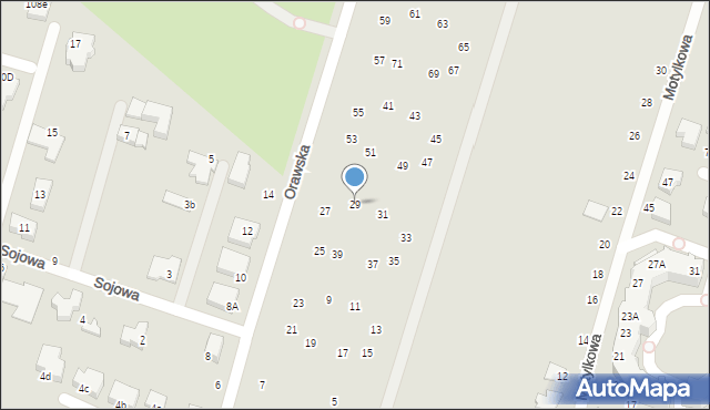 Wrocław, Orawska, 29, mapa Wrocławia