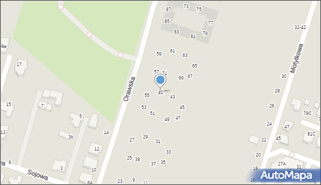 Wrocław, Orawska, 41, mapa Wrocławia