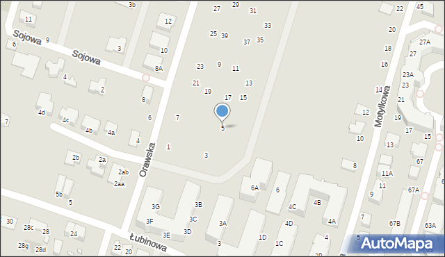 Wrocław, Orawska, 5, mapa Wrocławia