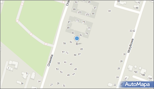 Wrocław, Orawska, 63, mapa Wrocławia