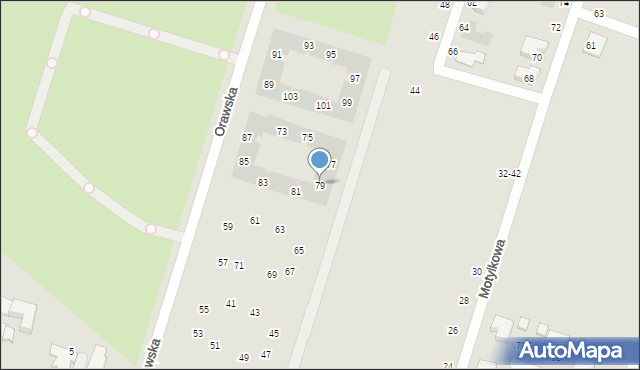 Wrocław, Orawska, 79, mapa Wrocławia