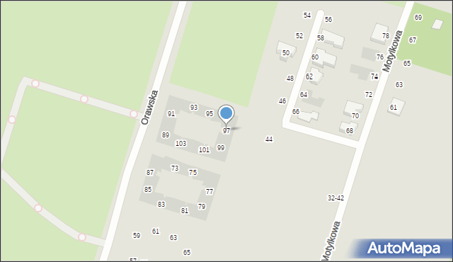 Wrocław, Orawska, 97, mapa Wrocławia