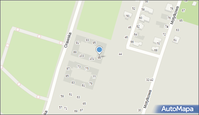 Wrocław, Orawska, 99, mapa Wrocławia