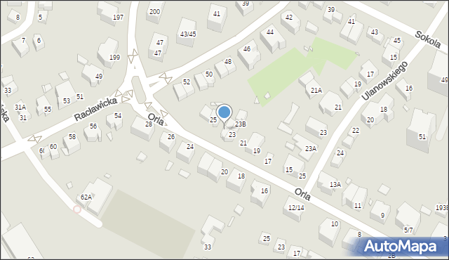 Wrocław, Orla, 23A, mapa Wrocławia