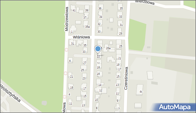 Wschowa, Orzechowa, 22, mapa Wschowa