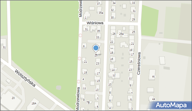 Wschowa, Orzechowa, 25, mapa Wschowa