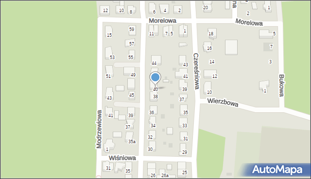 Wschowa, Orzechowa, 40, mapa Wschowa