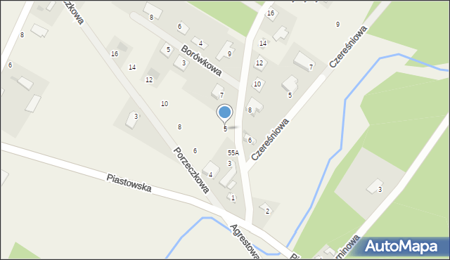 Wymysły, Orzechowa, 5, mapa Wymysły