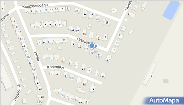 Wysokie Mazowieckie, Orzeszkowej Elizy, 20, mapa Wysokie Mazowieckie