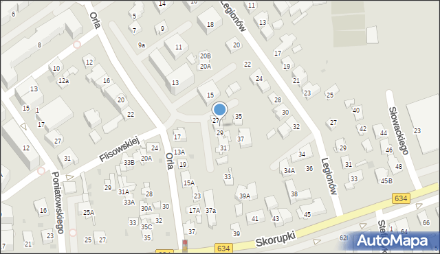 Ząbki, Orla, 27A, mapa Ząbki