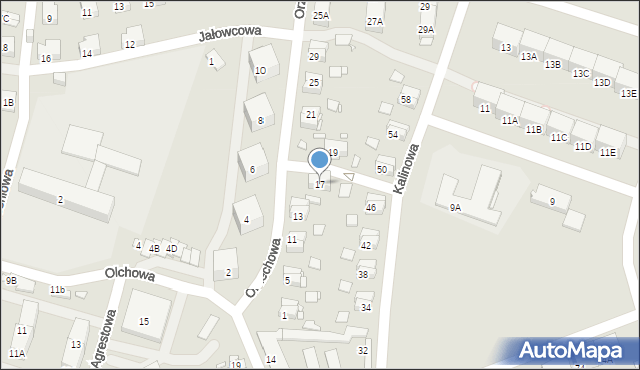 Zabrze, Orzechowa, 17, mapa Zabrza