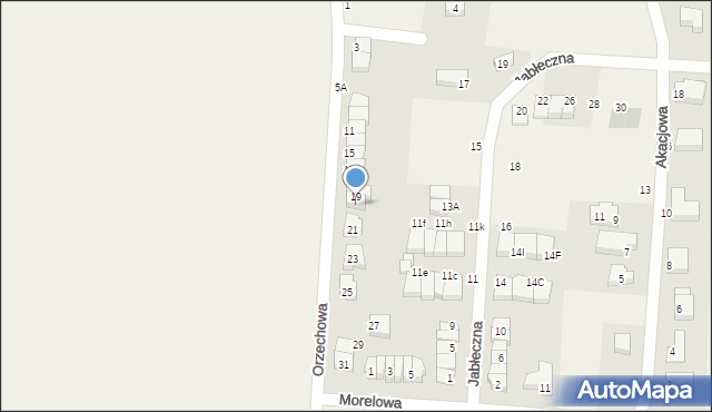 Zacharzyce, Orzechowa, 19a, mapa Zacharzyce