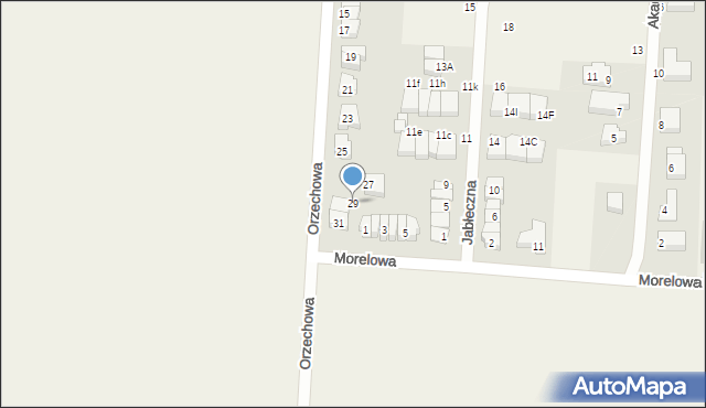 Zacharzyce, Orzechowa, 29, mapa Zacharzyce