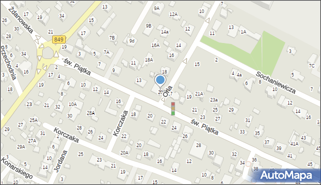 Zamość, Orla, 20, mapa Zamościa