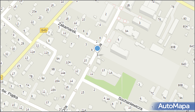 Zamość, Orla, 7, mapa Zamościa