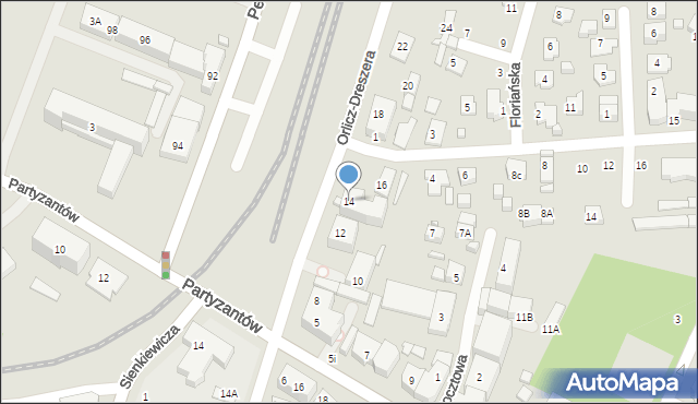 Zamość, Orlicz-Dreszera Gustawa, gen., 14, mapa Zamościa