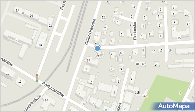 Zamość, Orlicz-Dreszera Gustawa, gen., 16, mapa Zamościa