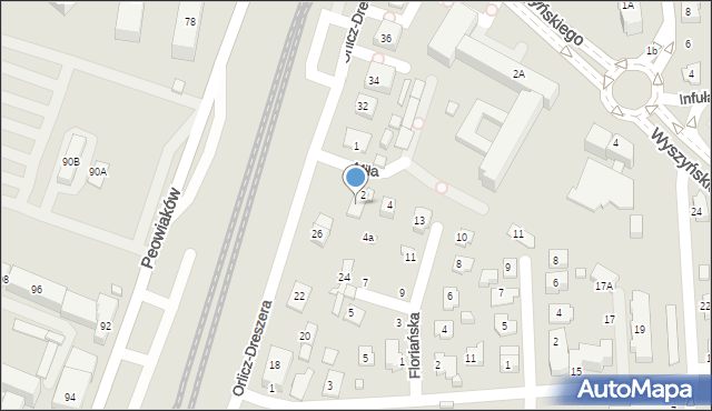 Zamość, Orlicz-Dreszera Gustawa, gen., 28, mapa Zamościa