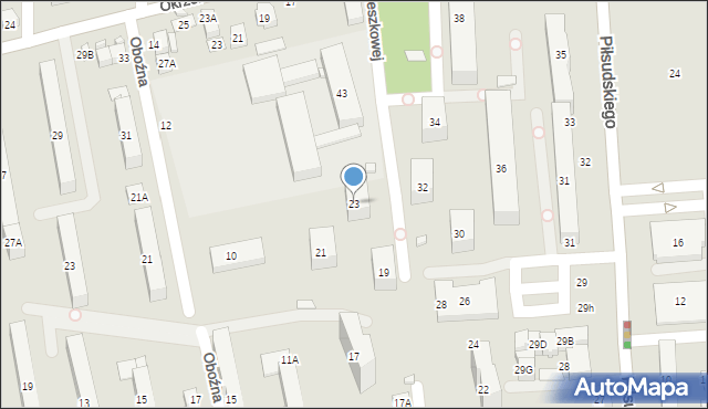 Zamość, Orzeszkowej Elizy, 23, mapa Zamościa