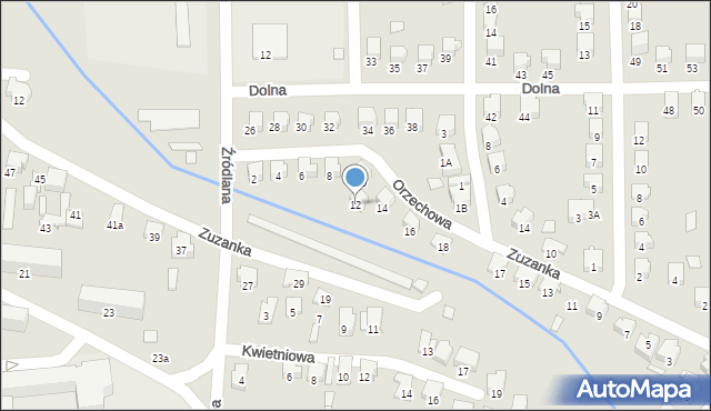 Zawiercie, Orzechowa, 12, mapa Zawiercie