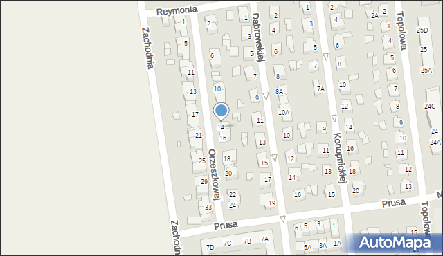 Zbąszynek, Orzeszkowej Elizy, 14, mapa Zbąszynek