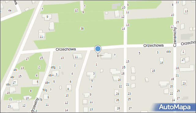 Zduńska Wola, Orzechowa, 9, mapa Zduńska Wola