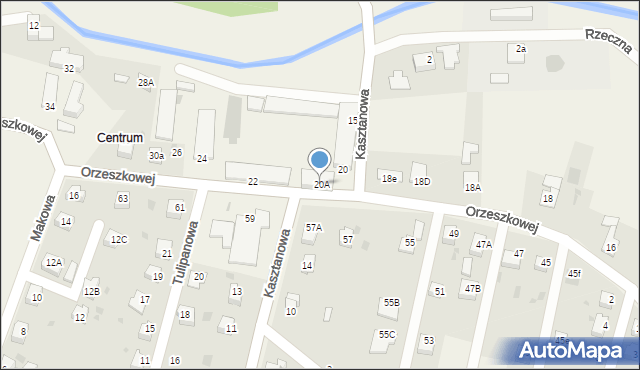 Zebrzydowice, Orzeszkowej Elizy, 20A, mapa Zebrzydowice