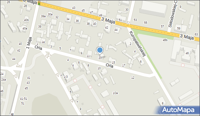 Zgierz, Orla, 13, mapa Zgierz