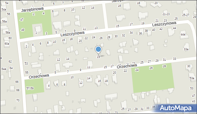 Zgierz, Orzechowa, 13, mapa Zgierz