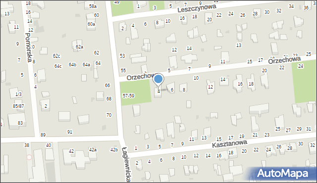 Zgierz, Orzechowa, 4, mapa Zgierz