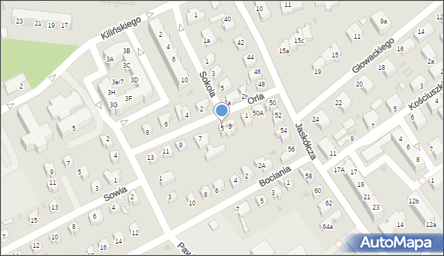 Zielona Góra, Orla, 5, mapa Zielona Góra