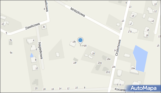Zielonka, Orzechowa, 18b, mapa Zielonka