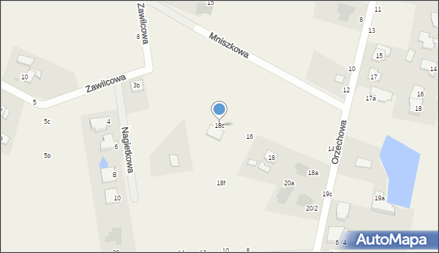 Zielonka, Orzechowa, 18c, mapa Zielonka