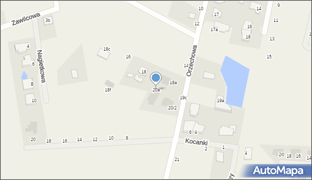 Zielonka, Orzechowa, 20a, mapa Zielonka