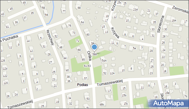 Żyrardów, Orlika Edmunda, 54b, mapa Żyrardów