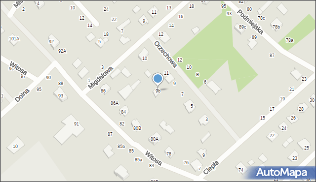 Żyrardów, Orzechowa, 9b, mapa Żyrardów