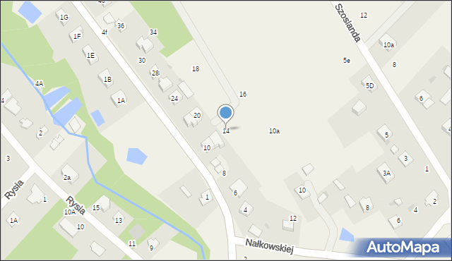 Adamowizna, Osowiecka, 14, mapa Adamowizna