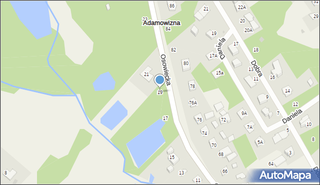 Adamowizna, Osowiecka, 19, mapa Adamowizna