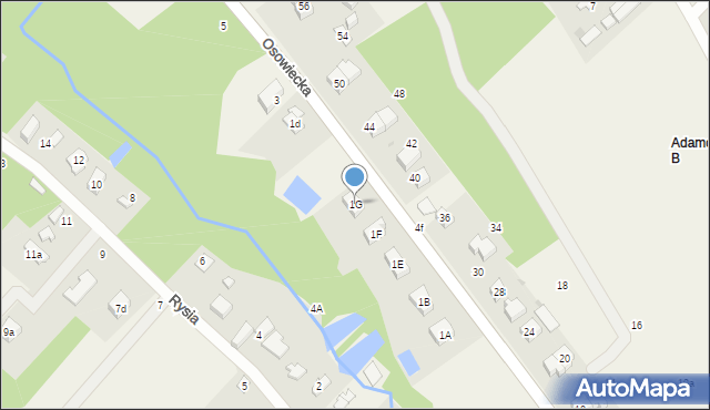Adamowizna, Osowiecka, 1G, mapa Adamowizna