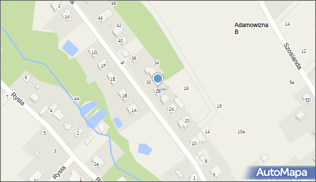 Adamowizna, Osowiecka, 28, mapa Adamowizna