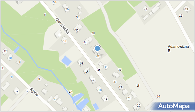 Adamowizna, Osowiecka, 40, mapa Adamowizna