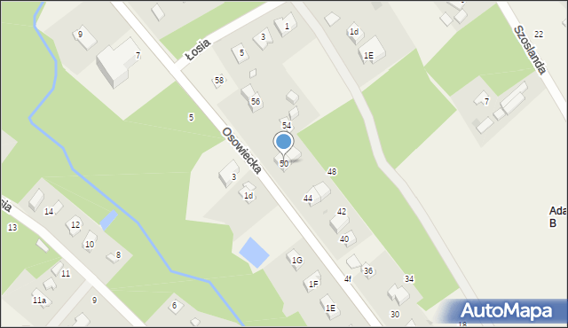 Adamowizna, Osowiecka, 50, mapa Adamowizna