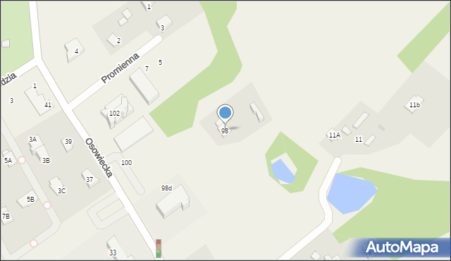 Adamowizna, Osowiecka, 98, mapa Adamowizna