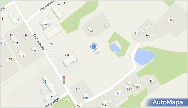 Adamowizna, Osowiecka, 98p, mapa Adamowizna