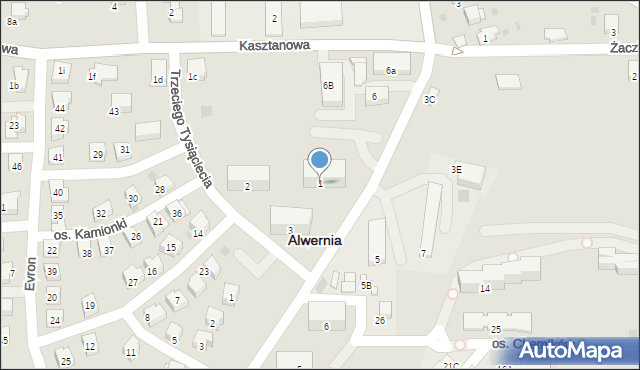 Alwernia, Osiedle Chemików, 1, mapa Alwernia