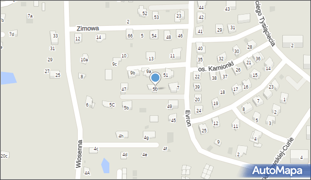 Alwernia, Osiedle Kamionki, 50, mapa Alwernia
