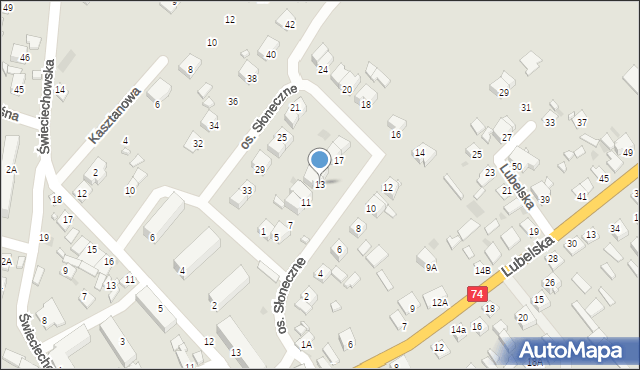 Annopol, Osiedle Słoneczne, 13, mapa Annopol