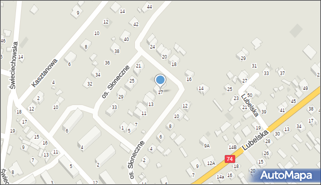 Annopol, Osiedle Słoneczne, 17, mapa Annopol